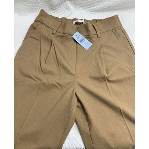 Loft Size XS Petite Pull On Taper Pants In Brushed Flannel Light brown color